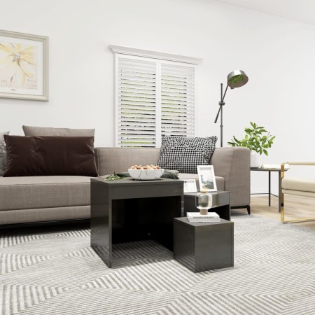Stackable tables 3 pieces glossy gray plywood by vidaXL, Side tables - Ref: Foro24-808602, Price: 47,23 €, Discount: %