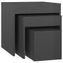 Stackable tables 3 pieces glossy gray plywood by vidaXL, Side tables - Ref: Foro24-808602, Price: 46,77 €, Discount: %