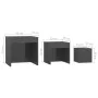 Stackable tables 3 pieces glossy gray plywood by vidaXL, Side tables - Ref: Foro24-808602, Price: 46,77 €, Discount: %
