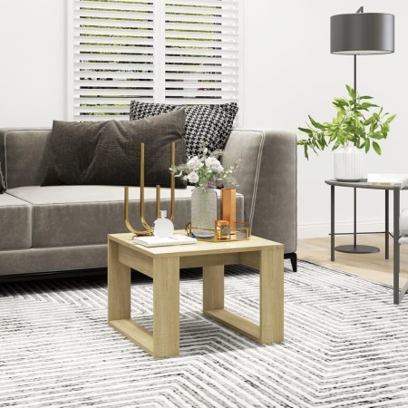 Mesa auxiliar de madera contrachapada roble Sonoma 50x50x35 cm de vidaXL, Mesas auxiliares - Ref: Foro24-808624, Precio: 34,1...