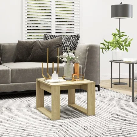 Mesa auxiliar de madera contrachapada roble Sonoma 50x50x35 cm de vidaXL, Mesas auxiliares - Ref: Foro24-808624, Precio: 33,8...