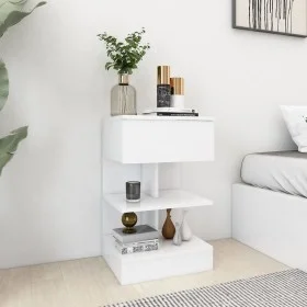 White chipboard bedside table 40x35x65 cm by vidaXL, Nightstands - Ref: Foro24-808648, Price: 44,24 €, Discount: %