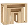 3-piece stackable tables in Sonoma oak-colored plywood by vidaXL, Side tables - Ref: Foro24-808606, Price: 57,72 €, Discount: %