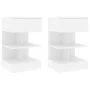 Mesitas de noche 2 uds madera contrachapada blanco 40x35x65 cm de vidaXL, Mesitas de noche - Ref: Foro24-808649, Precio: 71,9...