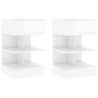 Nachttische 2 Einheiten glänzend weiß 40x35x65 cm von vidaXL, Nachttische - Ref: Foro24-808661, Preis: 83,96 €, Rabatt: %