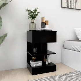 Mesita de noche madera contrachapada negro 40x35x65 cm de vidaXL, Mesitas de noche - Ref: Foro24-808650, Precio: 41,21 €, Des...