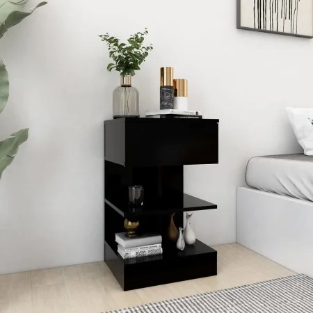 Mesita de noche madera contrachapada negro 40x35x65 cm de vidaXL, Mesitas de noche - Ref: Foro24-808650, Precio: 41,21 €, Des...