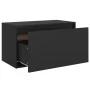 Black engineered wood hallway bench 80x40x45 cm by vidaXL, Benches for halls and storage - Ref: Foro24-808667, Price: 55,32 €...