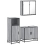 Set de muebles de baño 3 pzas madera contrachapada gris sonoma