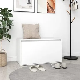 White engineered wood hallway bench 80x40x45 cm by vidaXL, Benches for halls and storage - Ref: Foro24-808666, Price: 69,10 €...