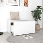 Weiße Flurbank aus Holzwerkstoff, 80 x 40 x 45 cm von vidaXL, Bänke für Hallen und Lager - Ref: Foro24-808666, Preis: 73,41 €...