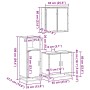 Set de muebles baño 3 pzas madera contrachapada roble marrón