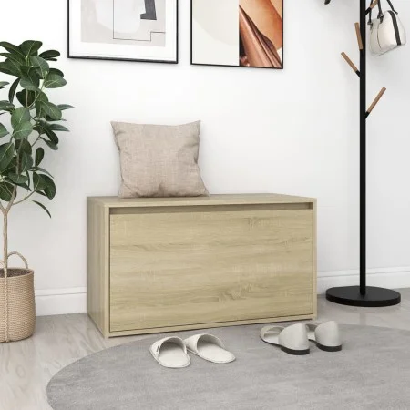 Flurbank aus Holzwerkstoff Sonoma-Eiche 80x40x45 cm von vidaXL, Bänke für Hallen und Lager - Ref: Foro24-808669, Preis: 52,44...
