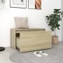 Banco pasillo madera de ingeniería roble Sonoma 80x40x45 cm de vidaXL, Bancos para recibidores y almacenamiento - Ref: Foro24...