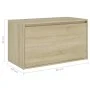 Hallway bench engineered wood Sonoma oak 80x40x45 cm by vidaXL, Benches for halls and storage - Ref: Foro24-808669, Price: 51...