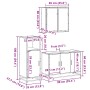 Set de muebles baño 3 pzas madera contrachapada roble ahumado