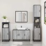Set de muebles de baño 3 pzas madera contrachapada gris sonoma