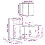 Set de muebles de baño 3 pzas madera contrachapada gris sonoma