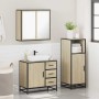 Set de muebles de baño 3 pzas madera contrachapada roble Sonoma