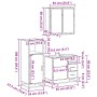 Set de muebles baño 3 pzas madera contrachapada roble ahumado