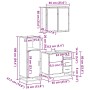 Set de muebles baño 3 pzas madera contrachapada roble marrón