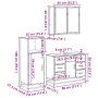 Set de muebles de baño 3 pzas madera contrachapada roble Sonoma