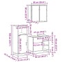 Set de muebles de baño 3 pzas madera contrachapada roble Sonoma