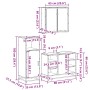 Set de muebles de baño 3 pzas madera contrachapada gris sonoma