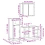 Set de muebles baño 3 pzas madera contrachapada roble marrón