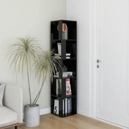 Black plywood corner furniture 33x33x164.5 cm by vidaXL, Lockers and storage cabinets - Ref: Foro24-809045, Price: 69,74 €, D...