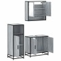 Set de muebles de baño 3 pzas madera contrachapada gris sonoma