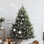 Set de bolas de Navidad 61 pzas con pico 150 LED blanco y gris