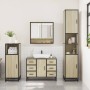 Set de muebles de baño 3 pzas madera contrachapada roble Sonoma