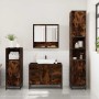 Set de muebles baño 3 pzas madera contrachapada roble ahumado