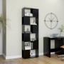 Librería separador madera contrachapada negro 60x24x186 cm