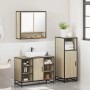 Set de muebles de baño 3 pzas madera contrachapada roble Sonoma