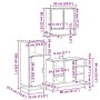 Set de muebles baño 3 pzas madera contrachapada roble ahumado