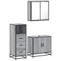 Set de muebles de baño 3 pzas madera contrachapada gris sonoma