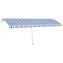 Automatic awning LED wind sensor blue and white 600x350 cm by vidaXL, Awnings - Ref: Foro24-3069691, Price: 941,15 €, Discoun...