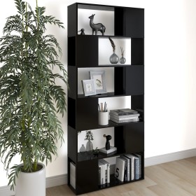Plywood black bookshelf divider 80x24x186 cm by vidaXL, Bookcases and shelves - Ref: Foro24-809153, Price: 75,76 €, Discount: %
