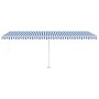 Automatic awning LED wind sensor blue and white 600x350 cm by vidaXL, Awnings - Ref: Foro24-3069691, Price: 941,15 €, Discoun...