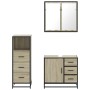 Set de muebles de baño 3 pzas madera contrachapada roble Sonoma
