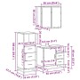 Set de muebles de baño 3 pzas madera contrachapada roble Sonoma