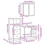 Set de muebles de baño 3 pzas madera contrachapada gris sonoma