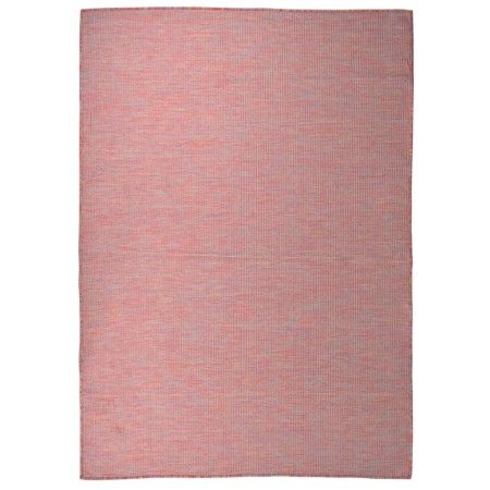 Roter flachgewebter Outdoor-Teppich 140x200 cm von vidaXL, Teppiche - Ref: Foro24-340824, Preis: 45,56 €, Rabatt: %