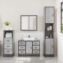 Set de muebles de baño 3 pzas madera contrachapada gris sonoma