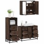 Set de muebles baño 3 pzas madera contrachapada roble marrón