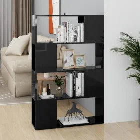 Glänzend schwarzes Regal/Raumteiler 80x24x124,5 cm von vidaXL, Bücherregale und Regale - Ref: Foro24-809141, Preis: 59,14 €, ...