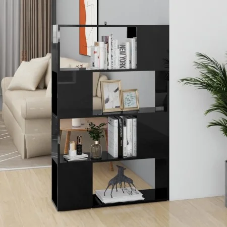 Glänzend schwarzes Regal/Raumteiler 80x24x124,5 cm von vidaXL, Bücherregale und Regale - Ref: Foro24-809141, Preis: 59,14 €, ...