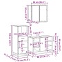 Juego de muebles de baño 3 pzas madera contrachapada negro
